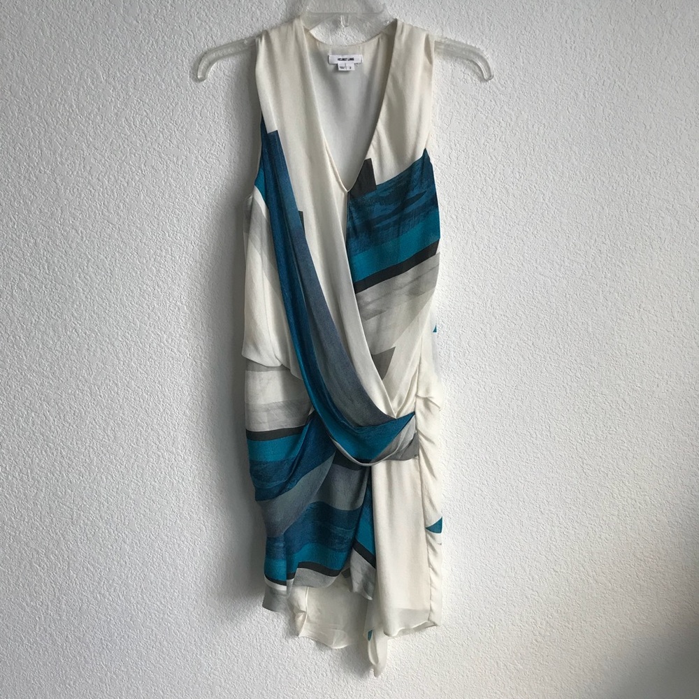 Draped abstract brush stroke print dress - Picture 2 of 4